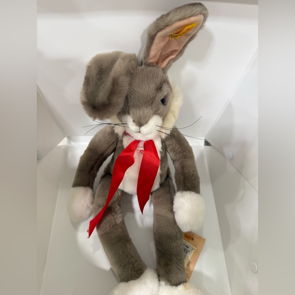 VINTAGE RARE STEIFF "Lulac" Beige Bunny Rabbit Plush Stuffed Animal Toy - Picture 7 of 7